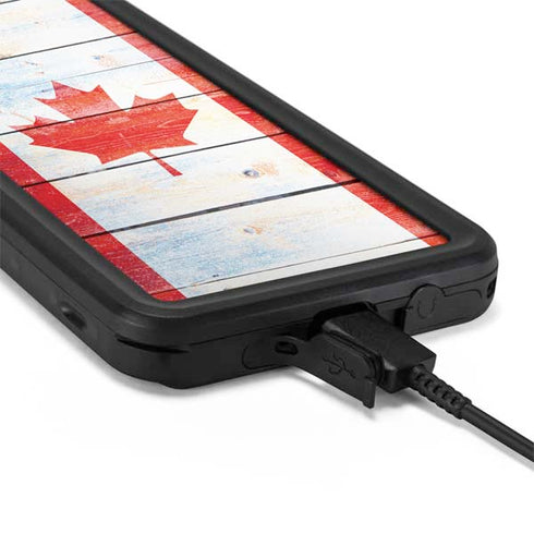 Canada Flag Light Wood Galaxy S20 Waterproof Case